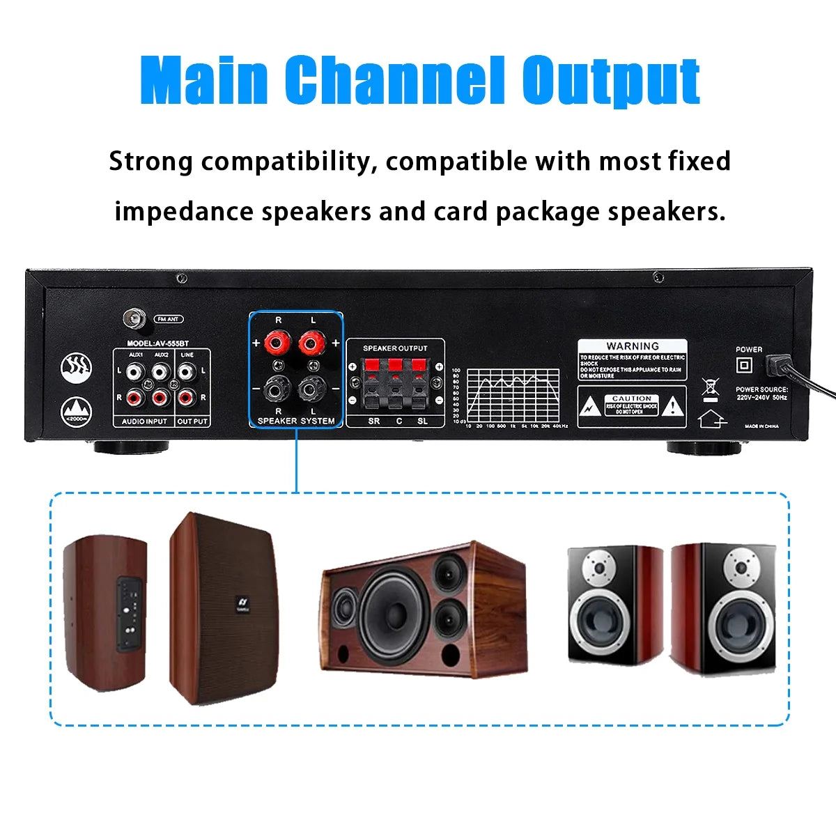 4000W Bluetooth Surround Sound Audio Power Amplifier X79530
