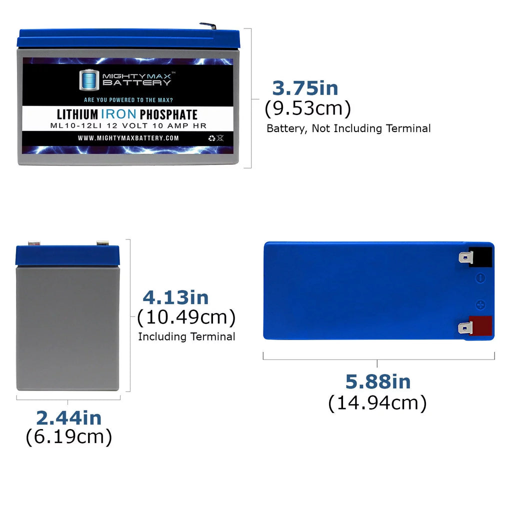 12V 10AH Lithium Replacement Battery 3 Pack M535
