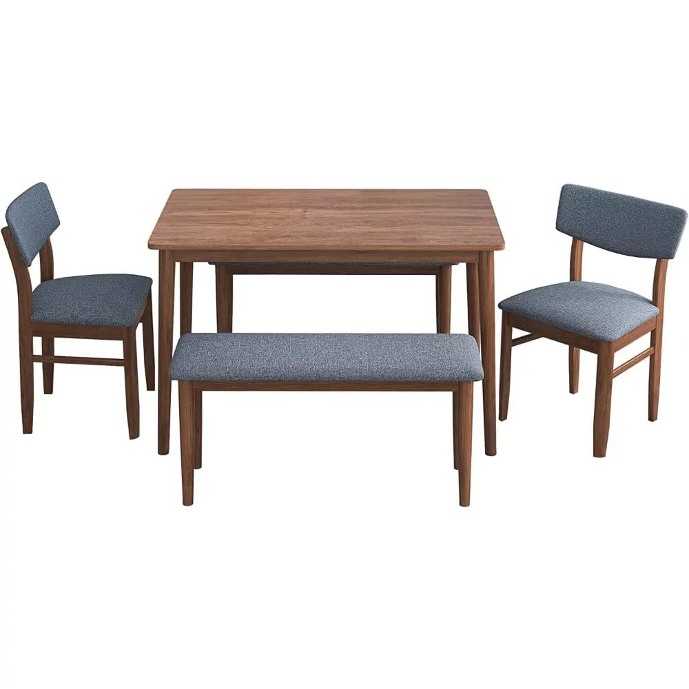 Rubber Wood Dining Table with 2 Benches and 2 Chairs V56073