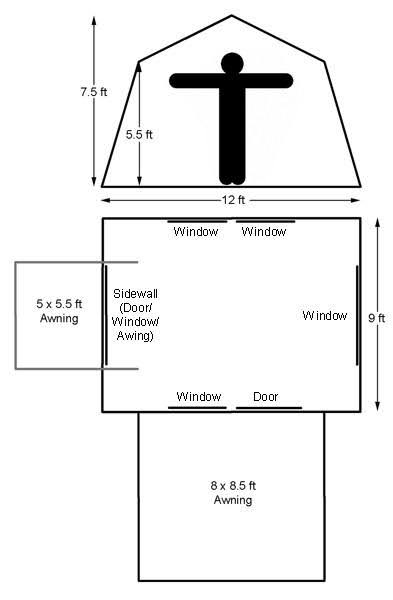 6-Person Cabin Tent with Deluxe Awning H307