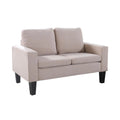 Beige Microfiber Loveseat B9376