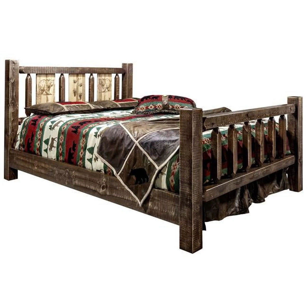 Full Size Bed with Bear Design R642359