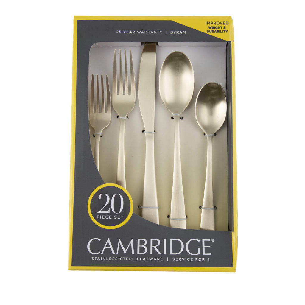 Champagne Satin 20-Piece Flatware Set A307