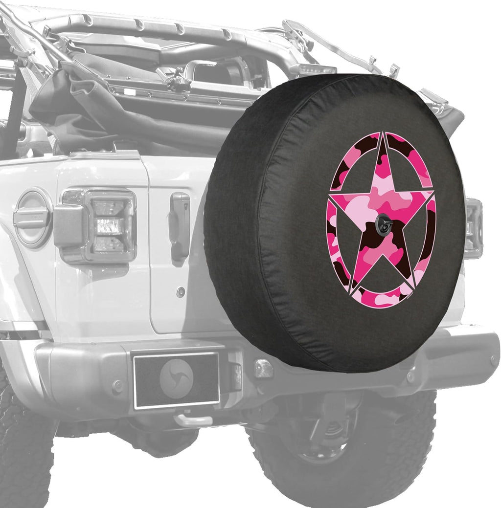 Pink Print Soft JL Tire Cover for Jeep Wrangler with Back-up Camera Pack of 2 Q1871
