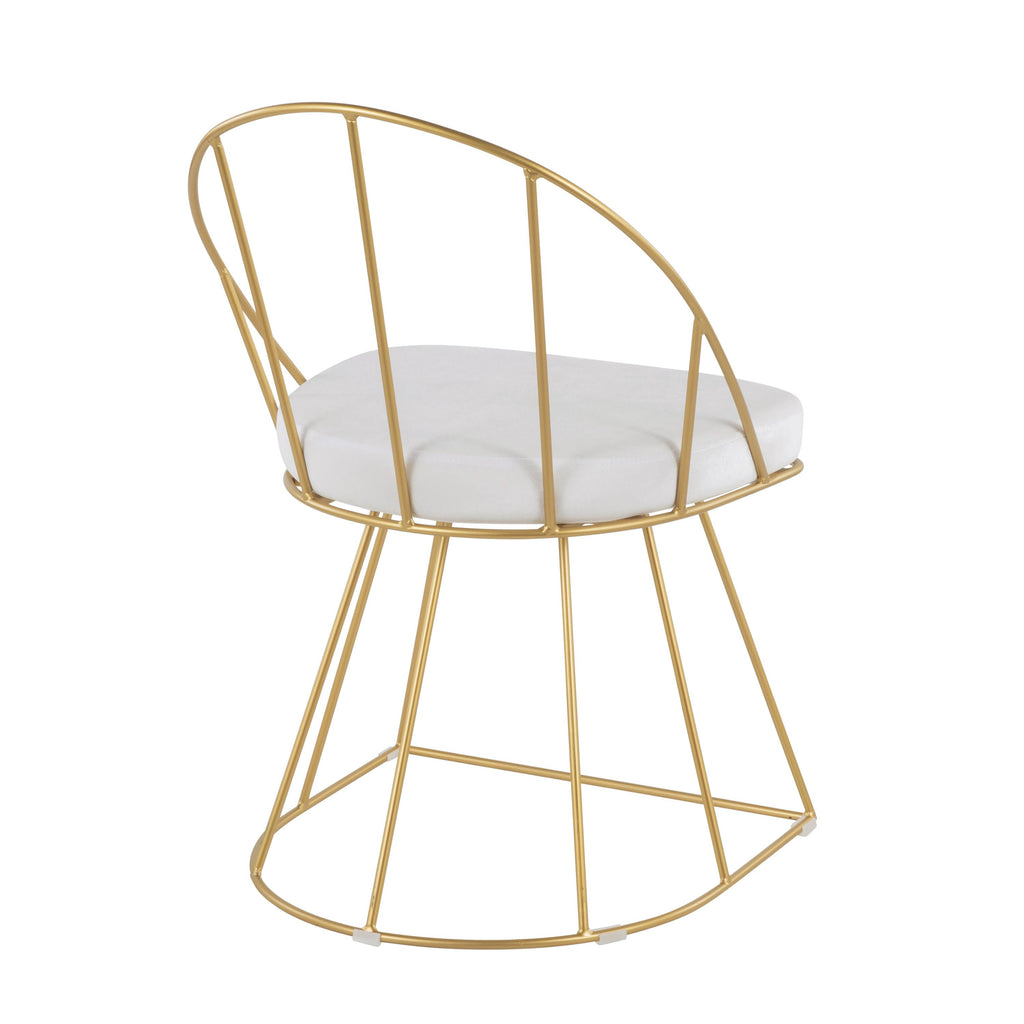 Gold and White Velvet Dining Chair (Set of 2) I62300