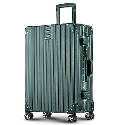 Aluminum Frame Hardside Luggage with Spinner Wheels and TSA Lock, 26 inch, Rose Gold+White C533737