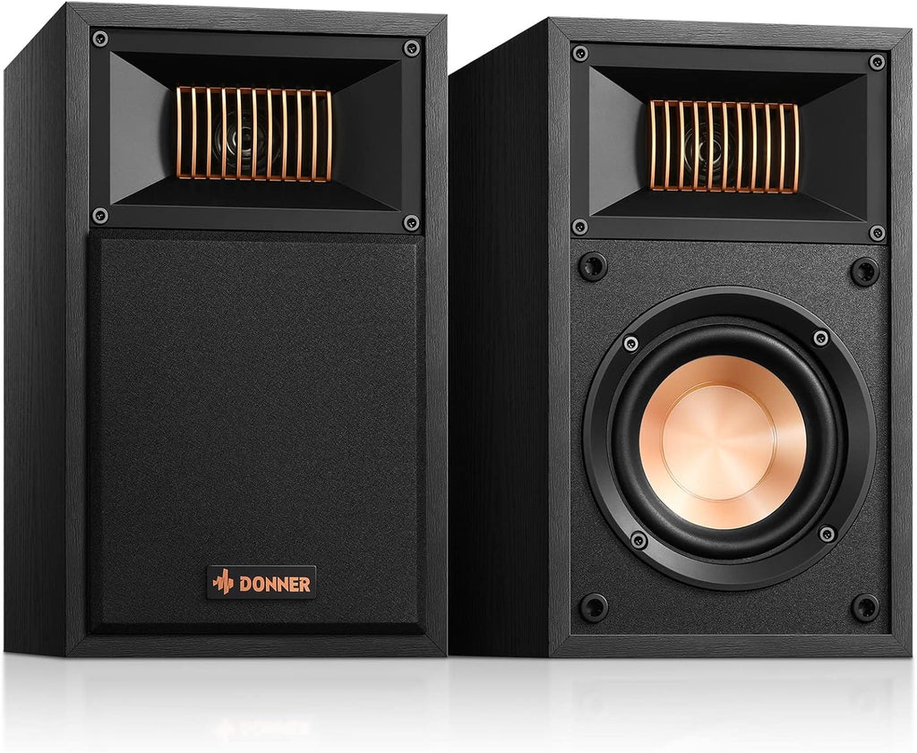 Passive Bookshelf Speakers 4 inch 2.0 Stereo Pair Black P2840