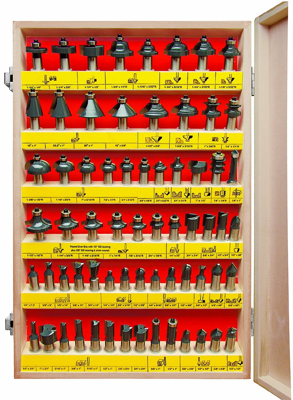 66 Piece Carbide-Tipped Router Bit Set 1/2-Inch Shank J59875