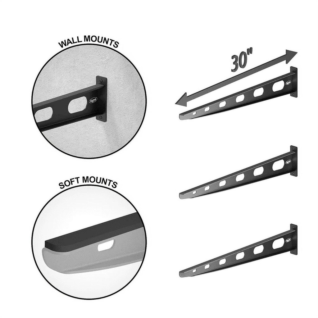 2 Pack Wall Mounted Kayak Rack 30" Arms D5688