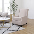 Cream Fabric Wingback Manual Recliner T35963