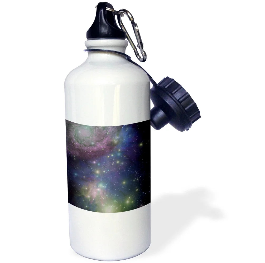 Navy Blue and Purple Space Photography Sports Water Bottle, 21oz U475