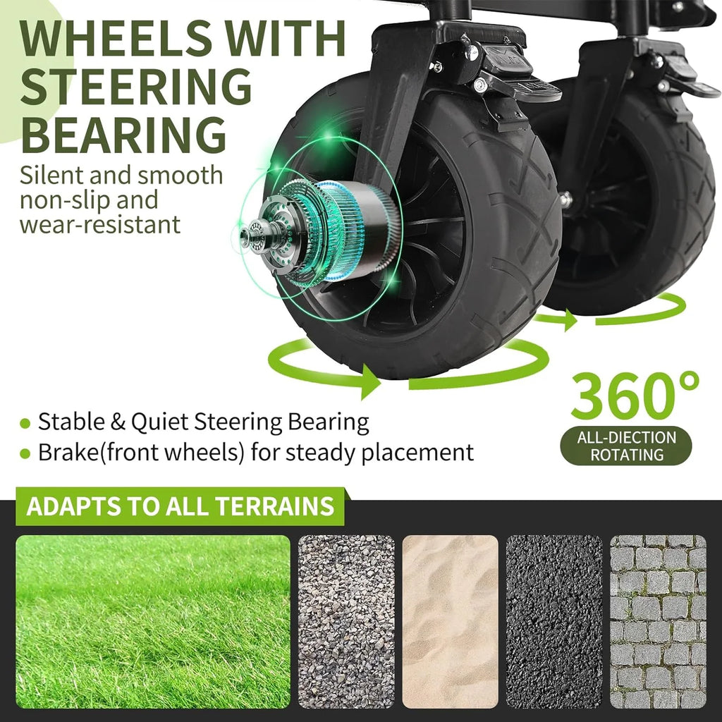Collapsible Electric Utility Wagon with 8" All-Terrain Wheel W7031