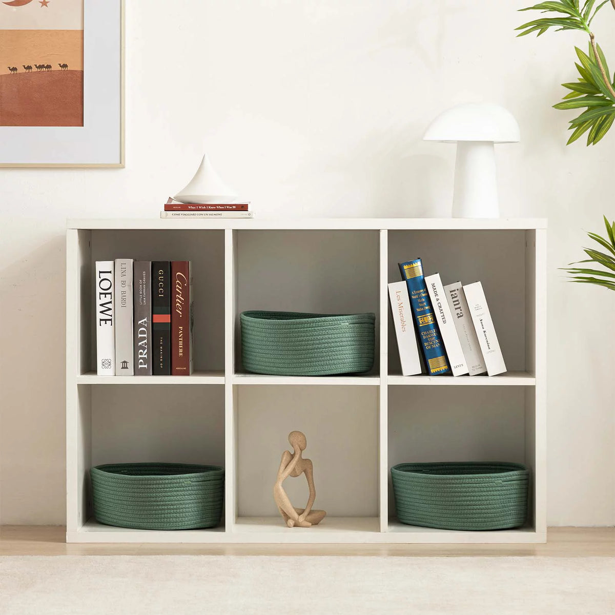 Cotton Rope Storage Baskets with Handles Set of 3 U608372
