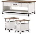 White Wood Coffee Table with 2 End Tables B7444