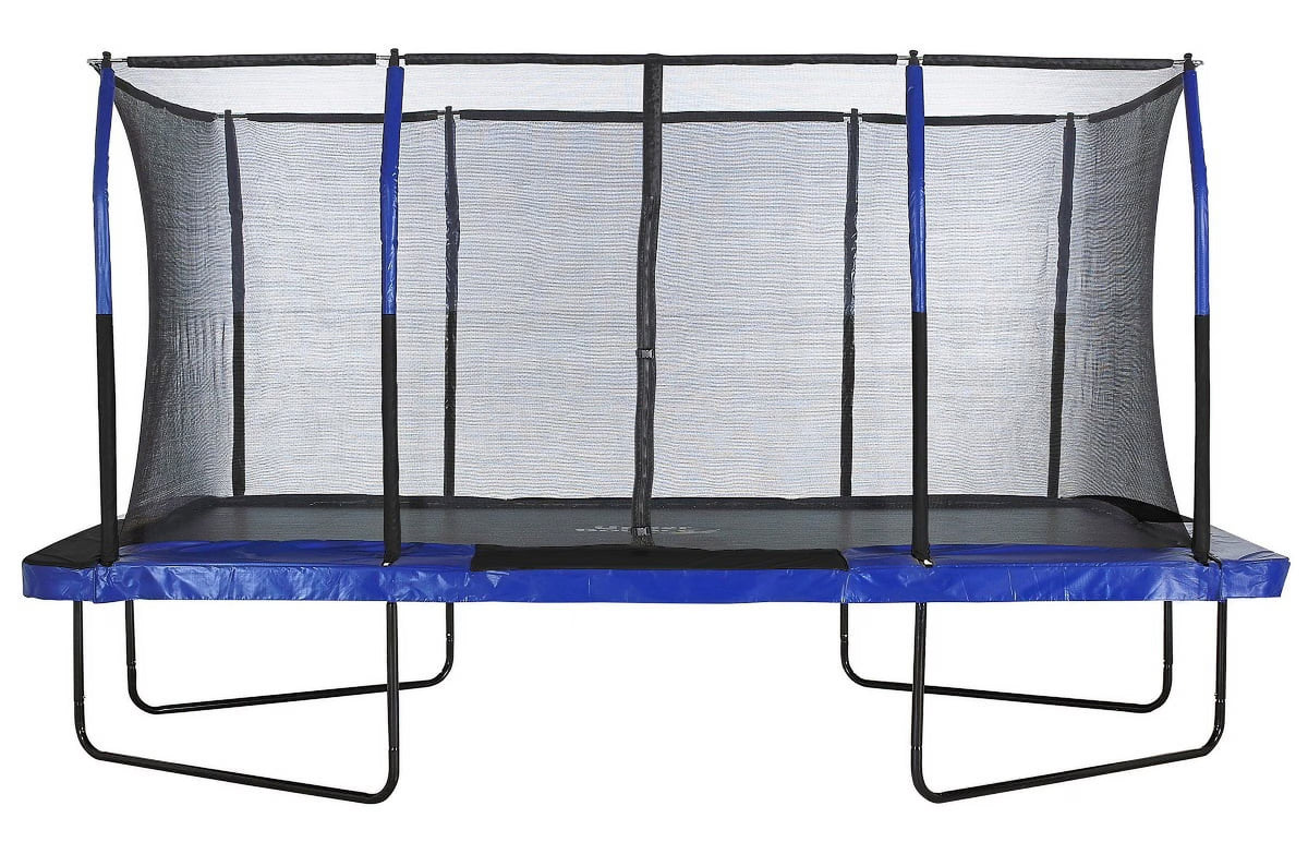 Blue/Black Rectangular Trampoline Set with Enclosure System F828