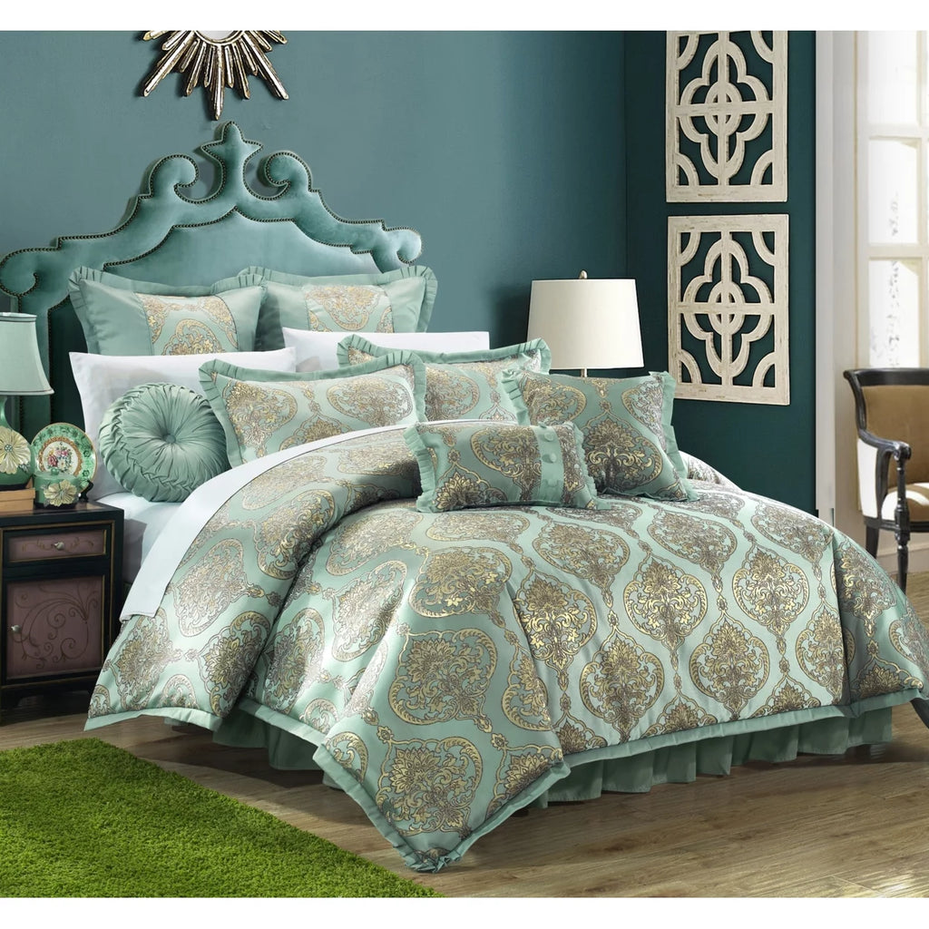 9 Piece Jacquard Comforter Set F3526