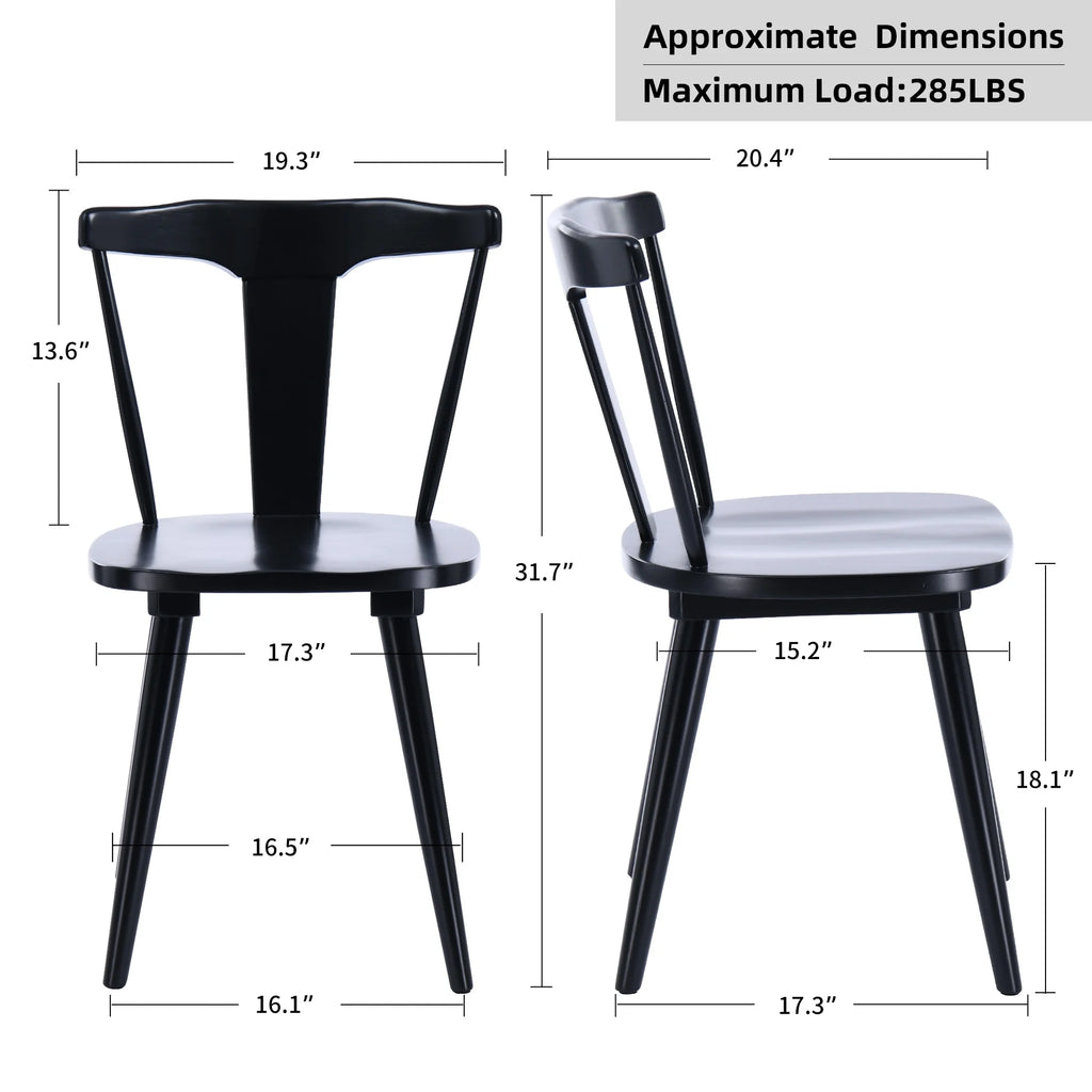 Black Wood Slat Back Dining Chair Set of 2 E309879