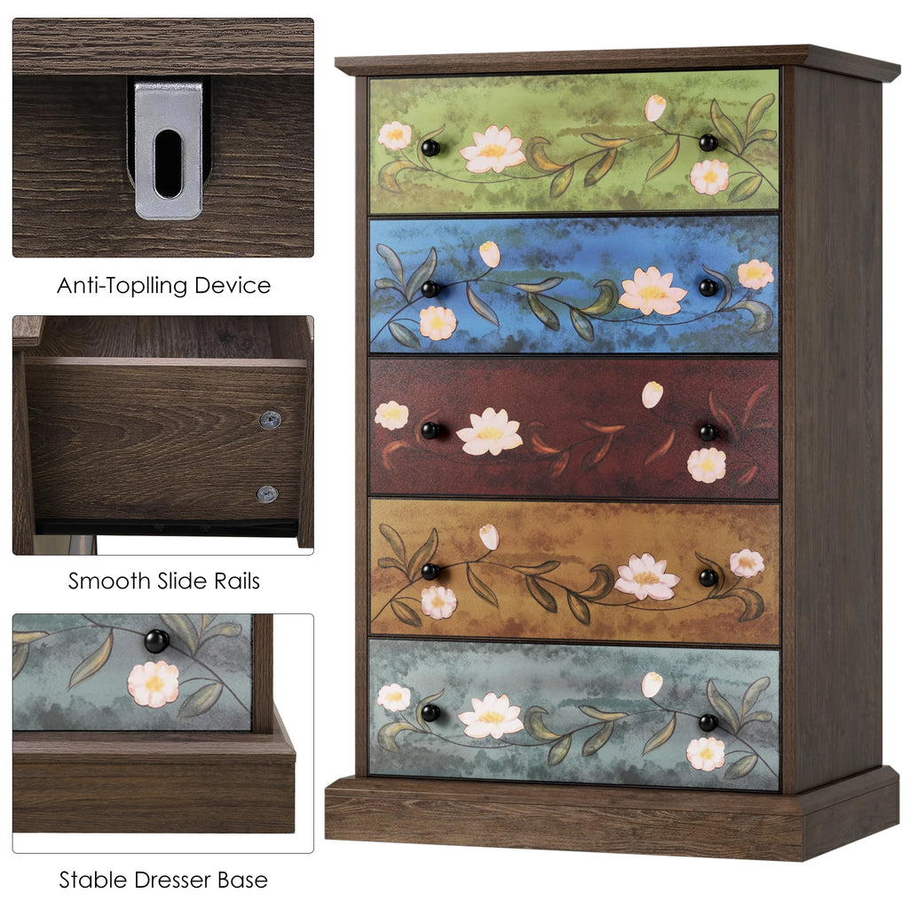 5 Drawer Wood Dresser A56697