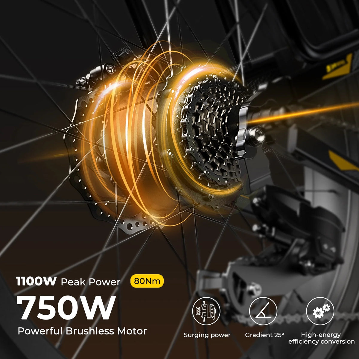 750W Fat Tire Electric Bike 26''x4'' 48V 15Ah P44952