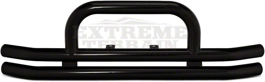 Gloss Black Double Tubular Front Bumper with Over-Rider Hoop H637
