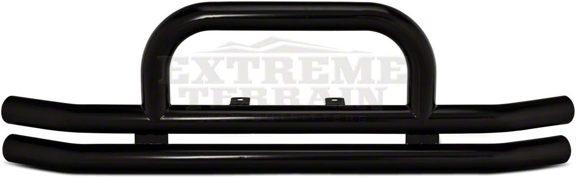 Gloss Black Double Tubular Front Bumper with Over-Rider Hoop H637
