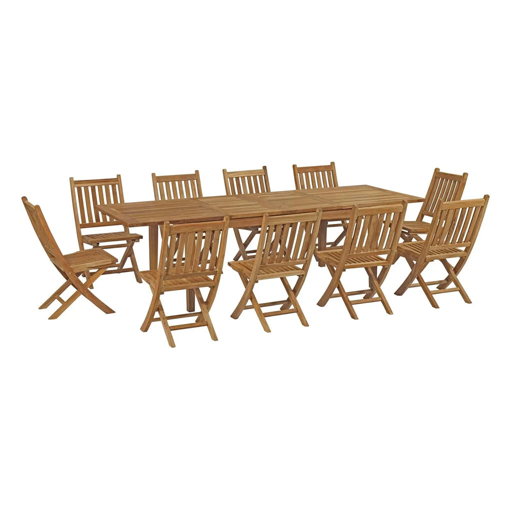 11 Piece Outdoor Patio Teak Dining Set C970