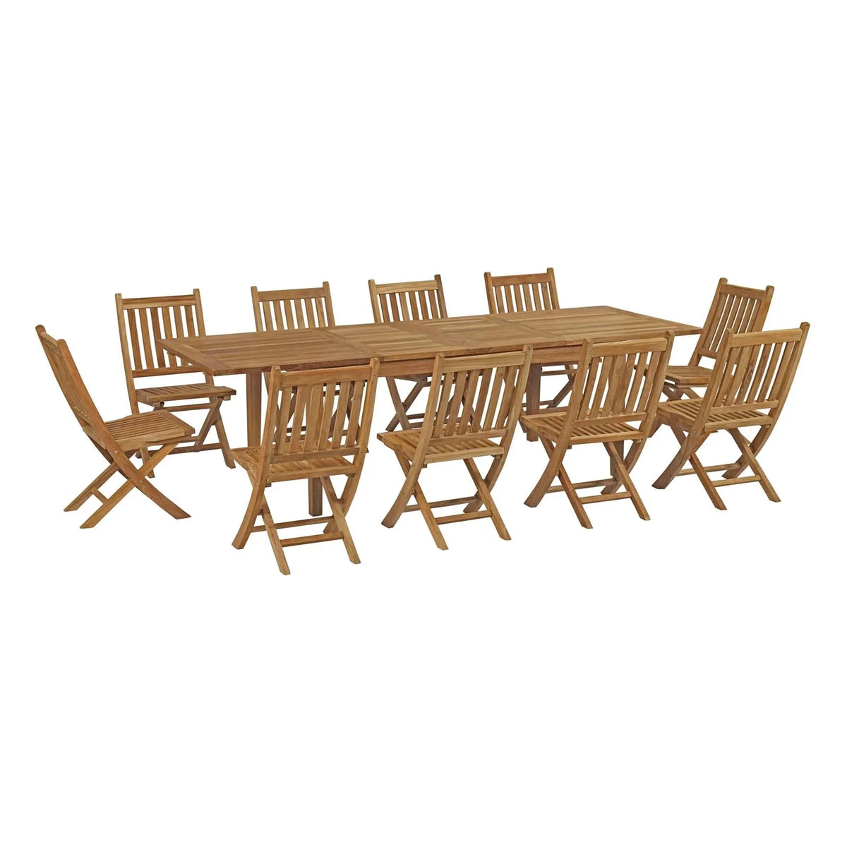11 Piece Outdoor Patio Teak Dining Set C970