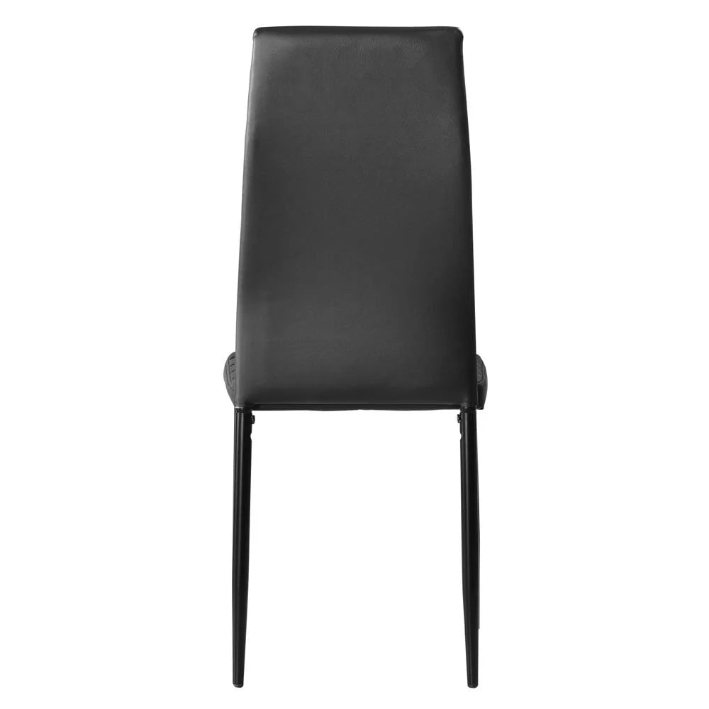 6 Pc High Back PU Leather Dining Chairs Black E2037