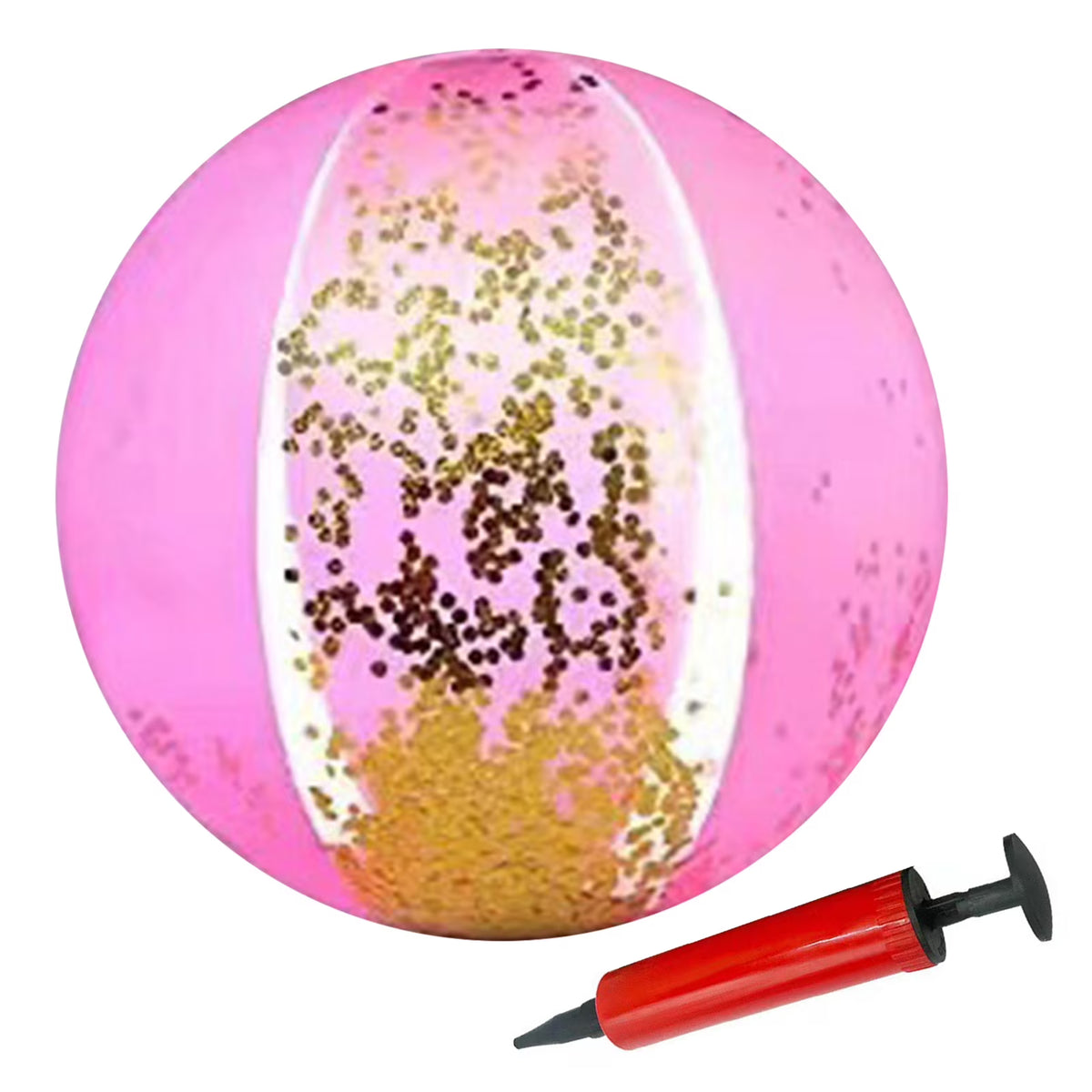 Glitter Inflatable Beach Ball Set with Pump O3244