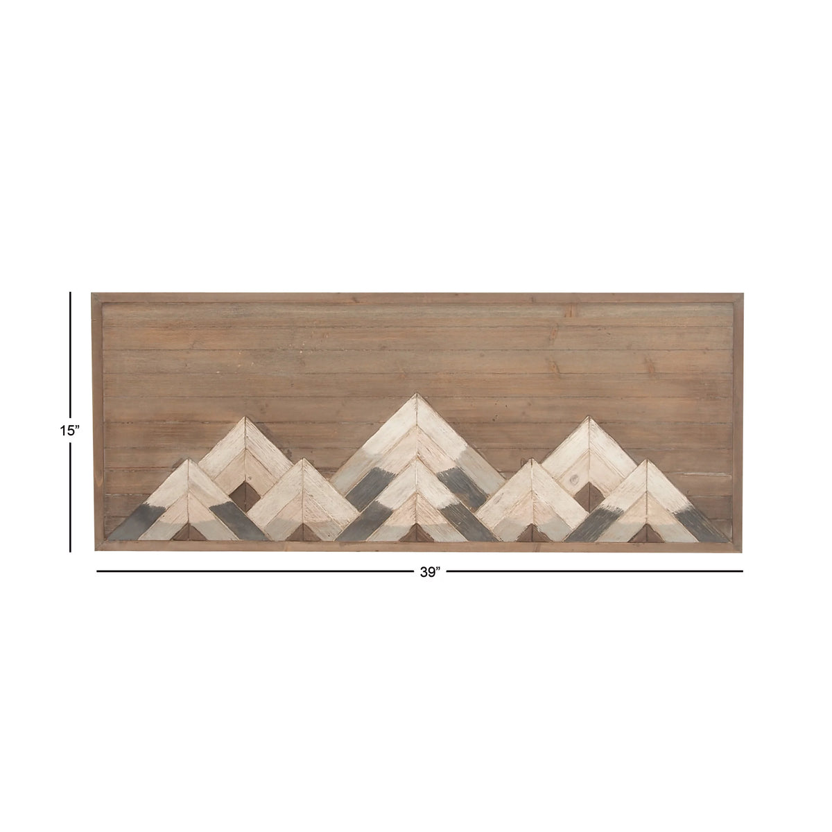 Brown Wood Mountain Geometric Wall Decor K6267