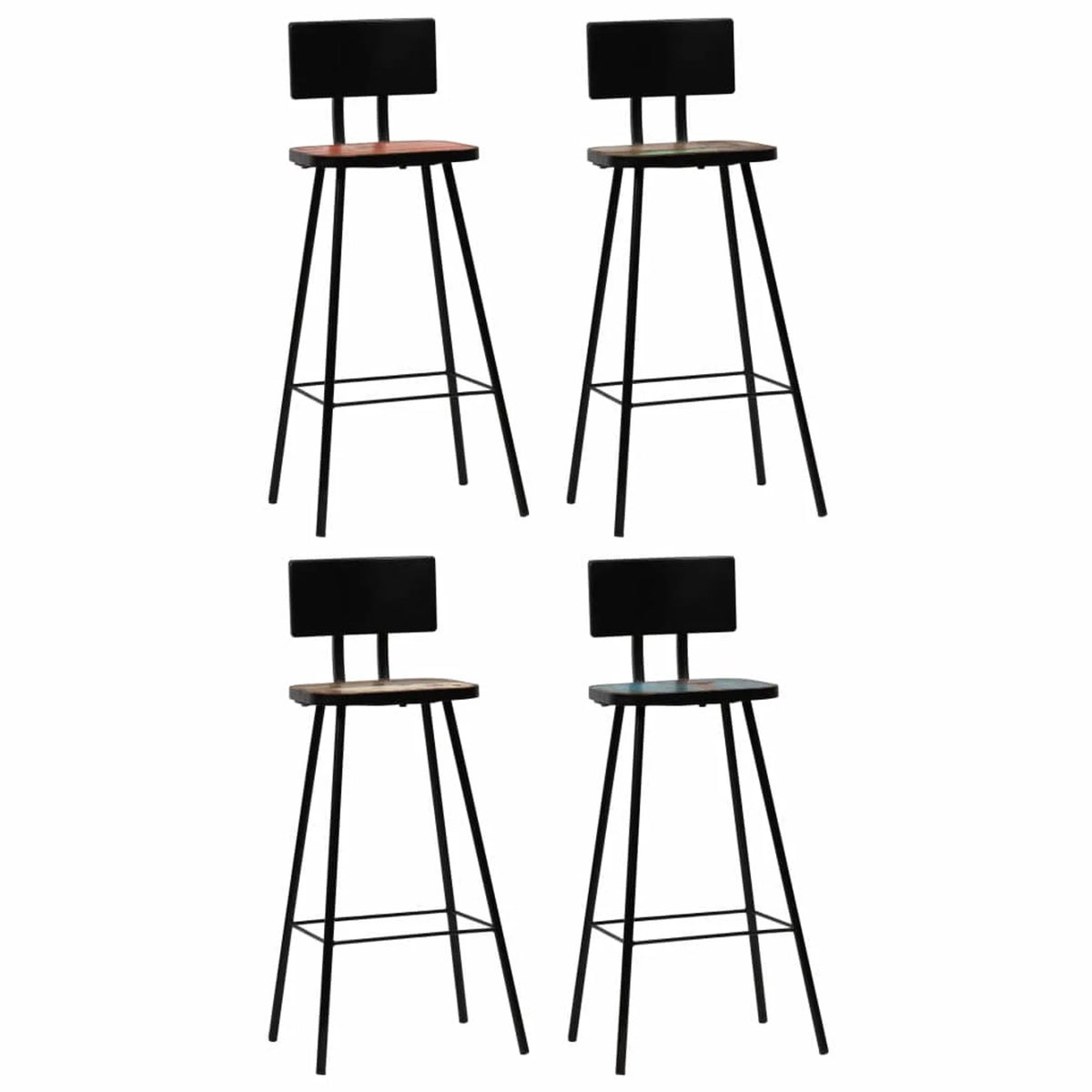 Solid Reclaimed Wood Bar Stools 4 pcs K89272
