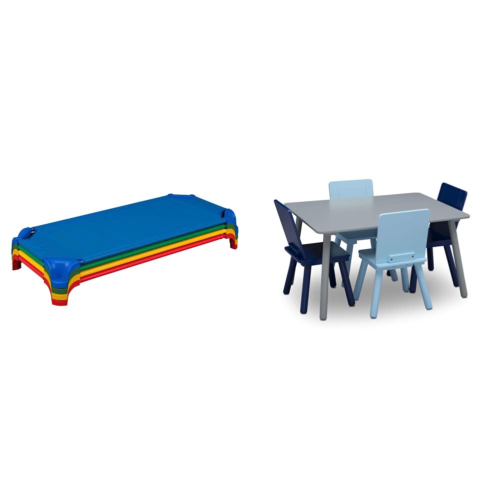 Blue Stackable Daycare Cot with Easy Lift Corners P7950
