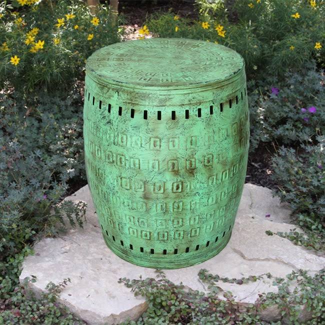 Green Hand Crafted Metal Stool/Table H147051