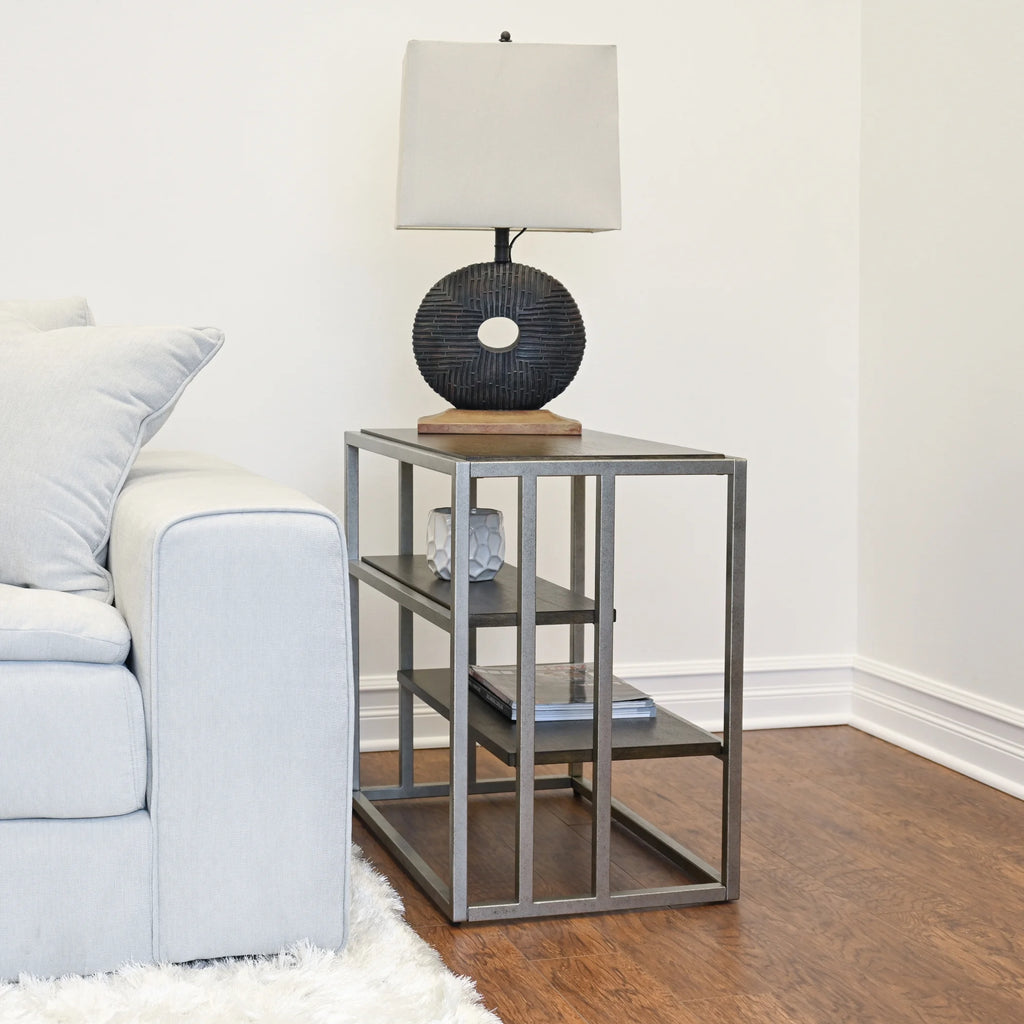 Wood and Metal Chairside Table I835