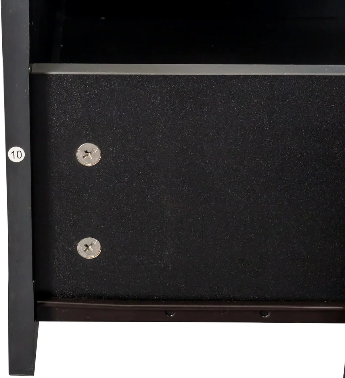 Black TV Stand with Storage Drawers and Open Shelves P869