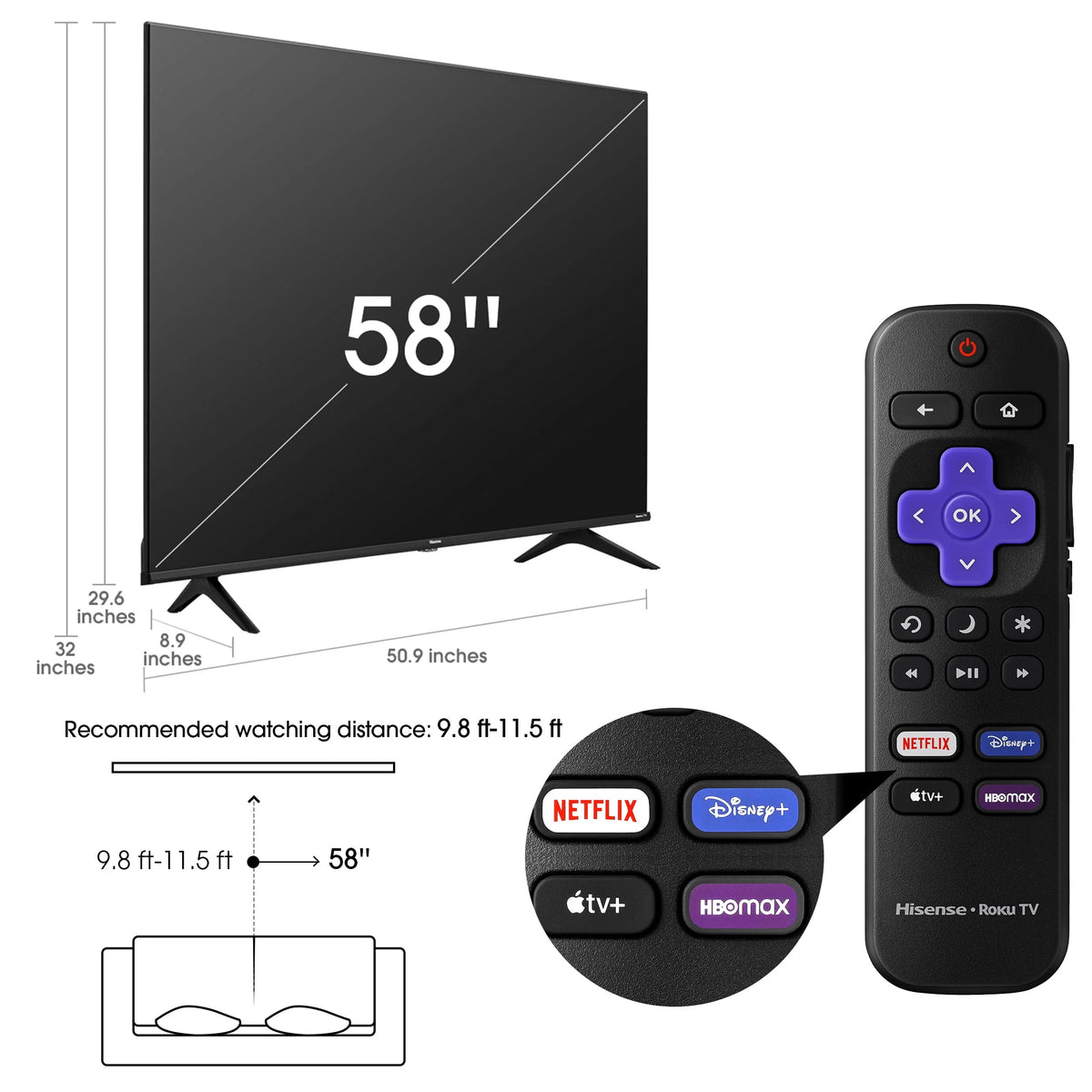 58 Class 4K UHD LED LCD Smart TV HDR N64281