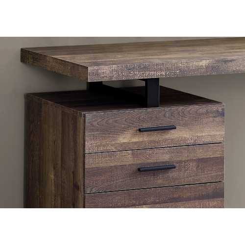 Brown Black Particle Board Metal Computer Desk N62728
