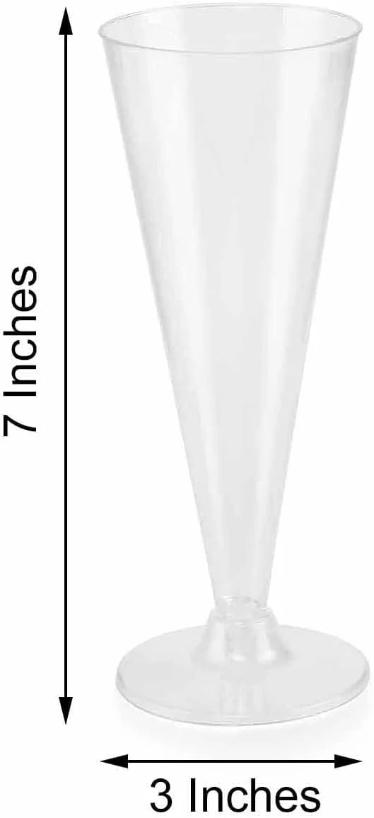 Clear 7Oz Disposable Plastic Champagne Flutes Set Of 12 C30642