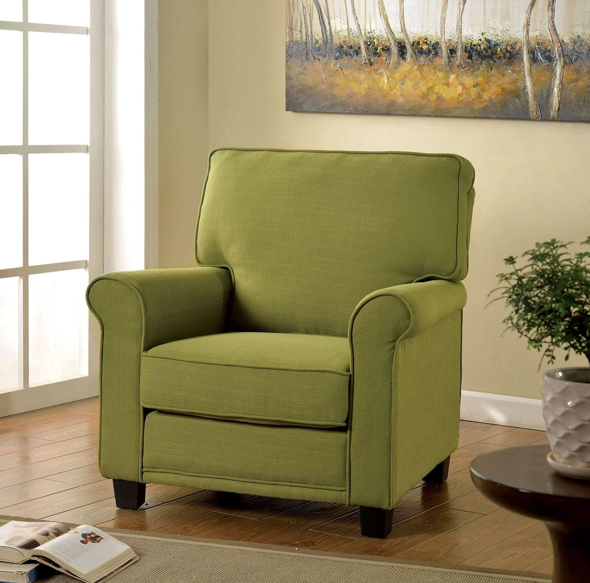 Green Flax Fabric Chair U131