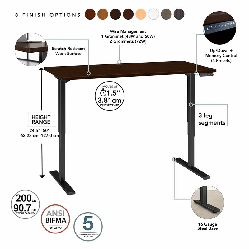 Height Adjustable Desk in Cherry S57755