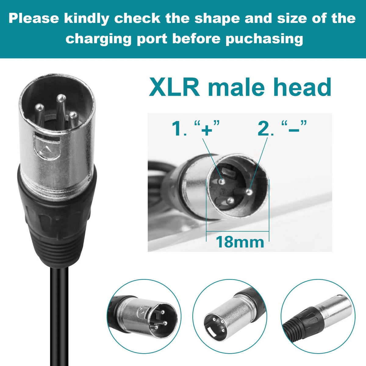 XLR Male Charger 54.6V 2A 110W Li-ion Battery Y204254