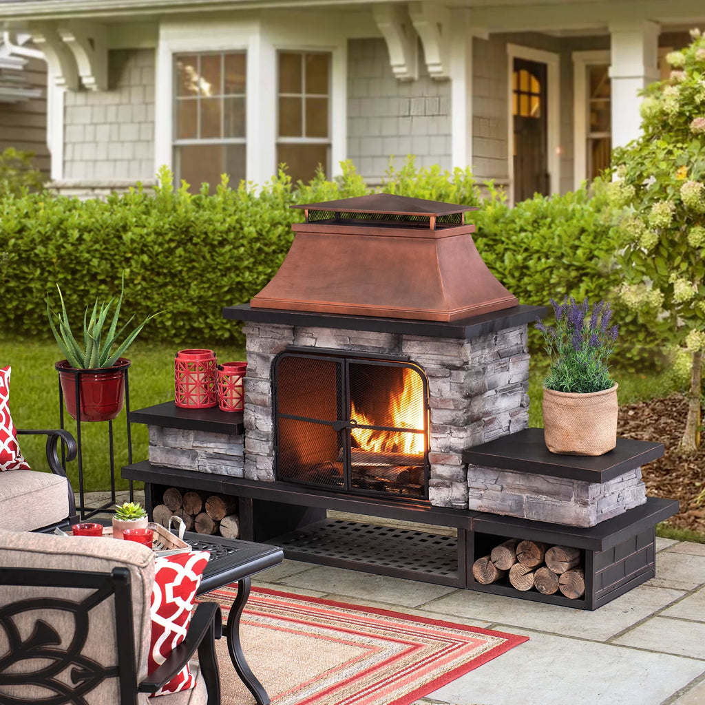 Wood Burning Fireplace V68166