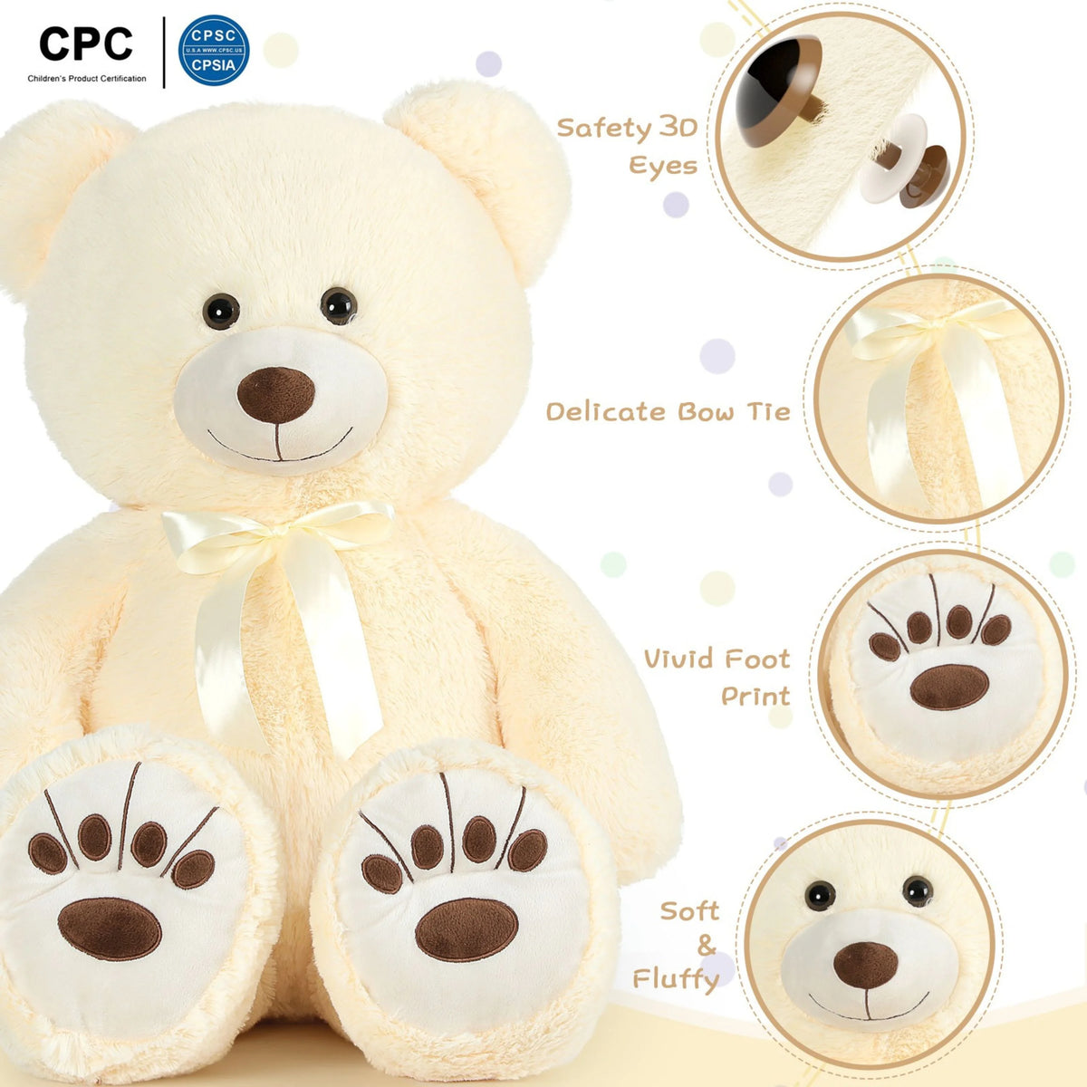 36" Giant Teddy Bear Stuffed Animal Plush Toy N6666