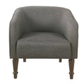 Solid Gray Polyester Barrel Chair P7173