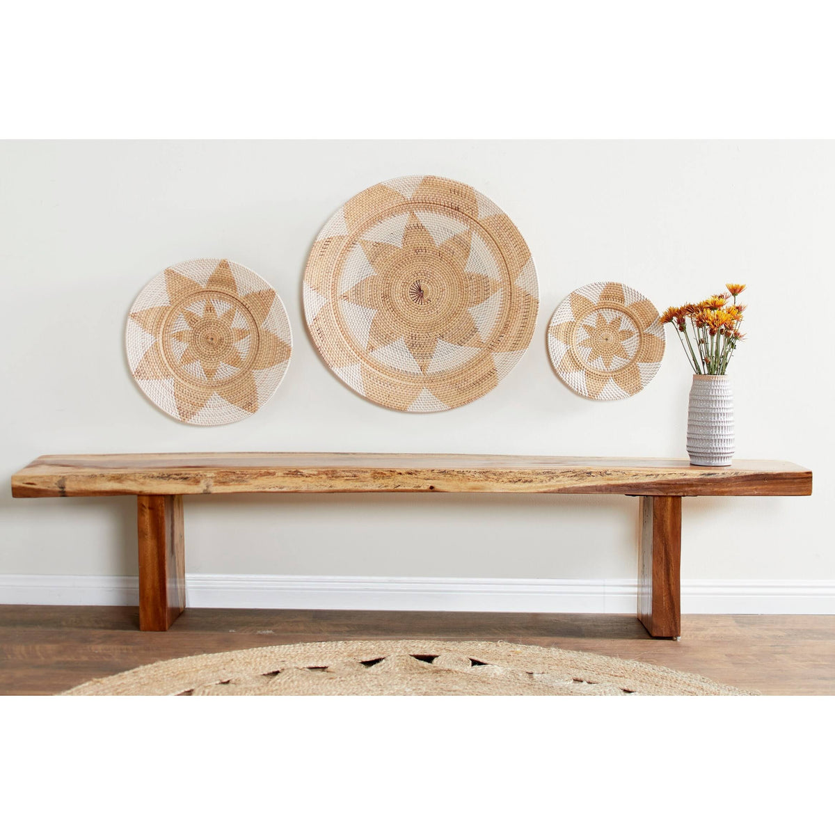 Set of 3 Wicker Wall Decor Trays X2712