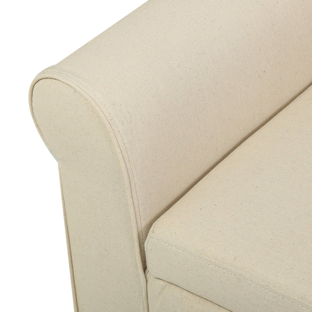 Light Grey Fabric Armed Storage Ottoman Bench C61308