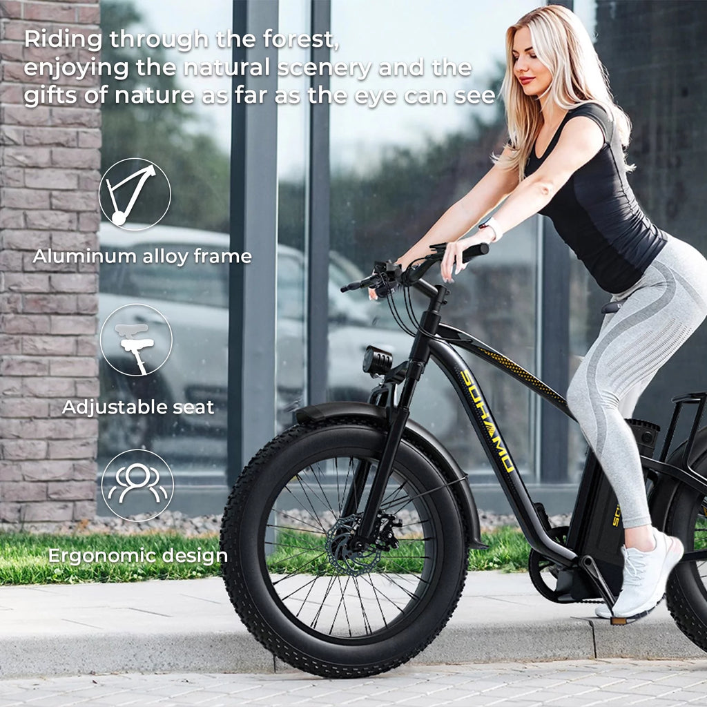 750W Fat Tire Electric Bike 26''x4'' 48V 15Ah P44952