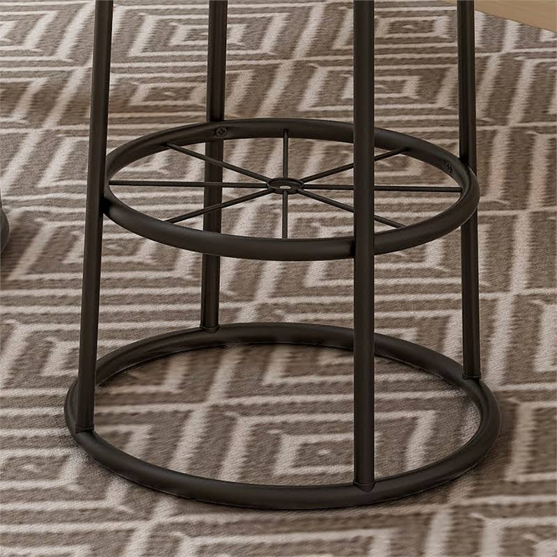Metal Frame Bar Stool in Warm Oak (Set of 2) S65838