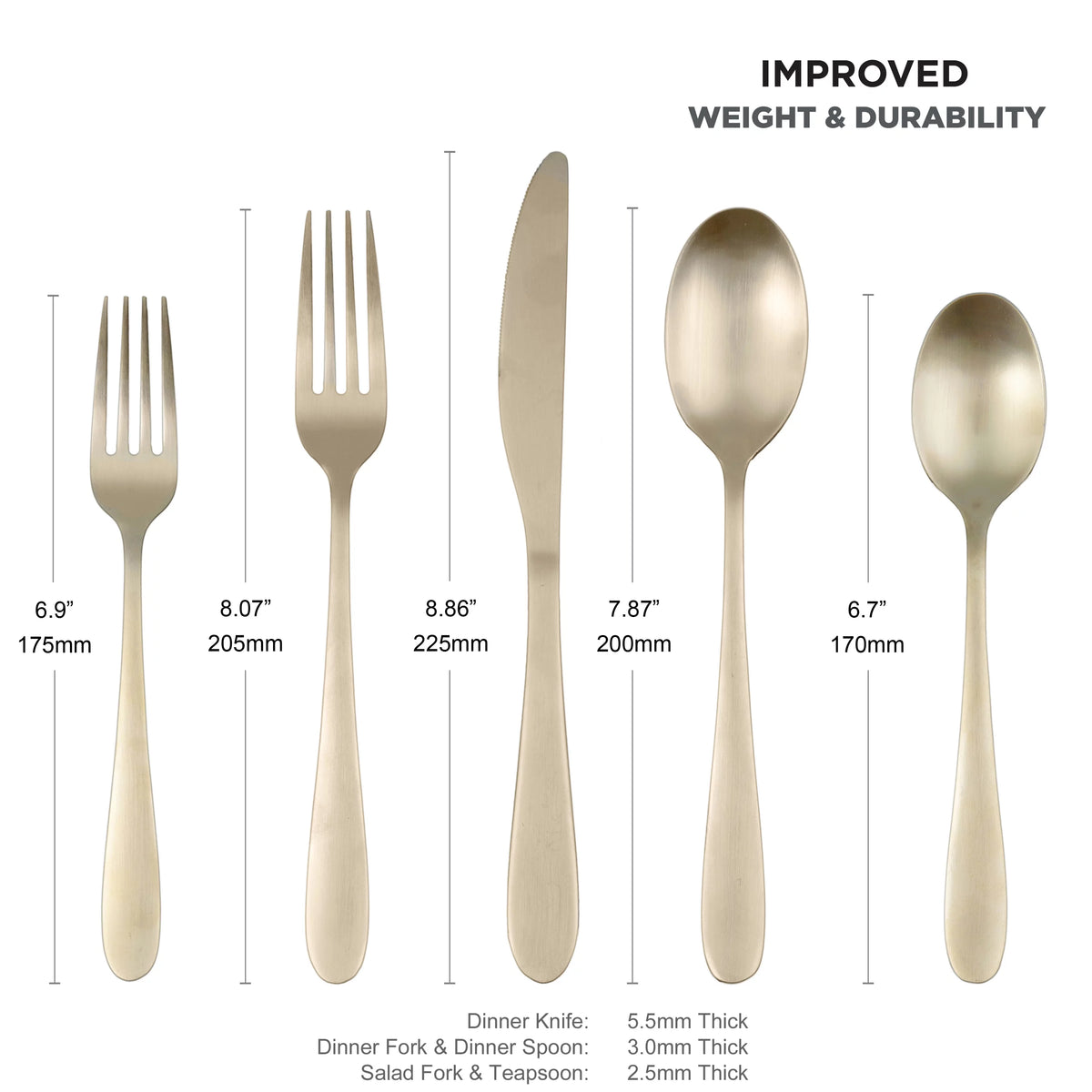 Champagne Satin 20-Piece Flatware Set A307