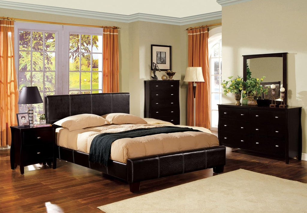 Espresso Finish Queen Platform Bed Y497